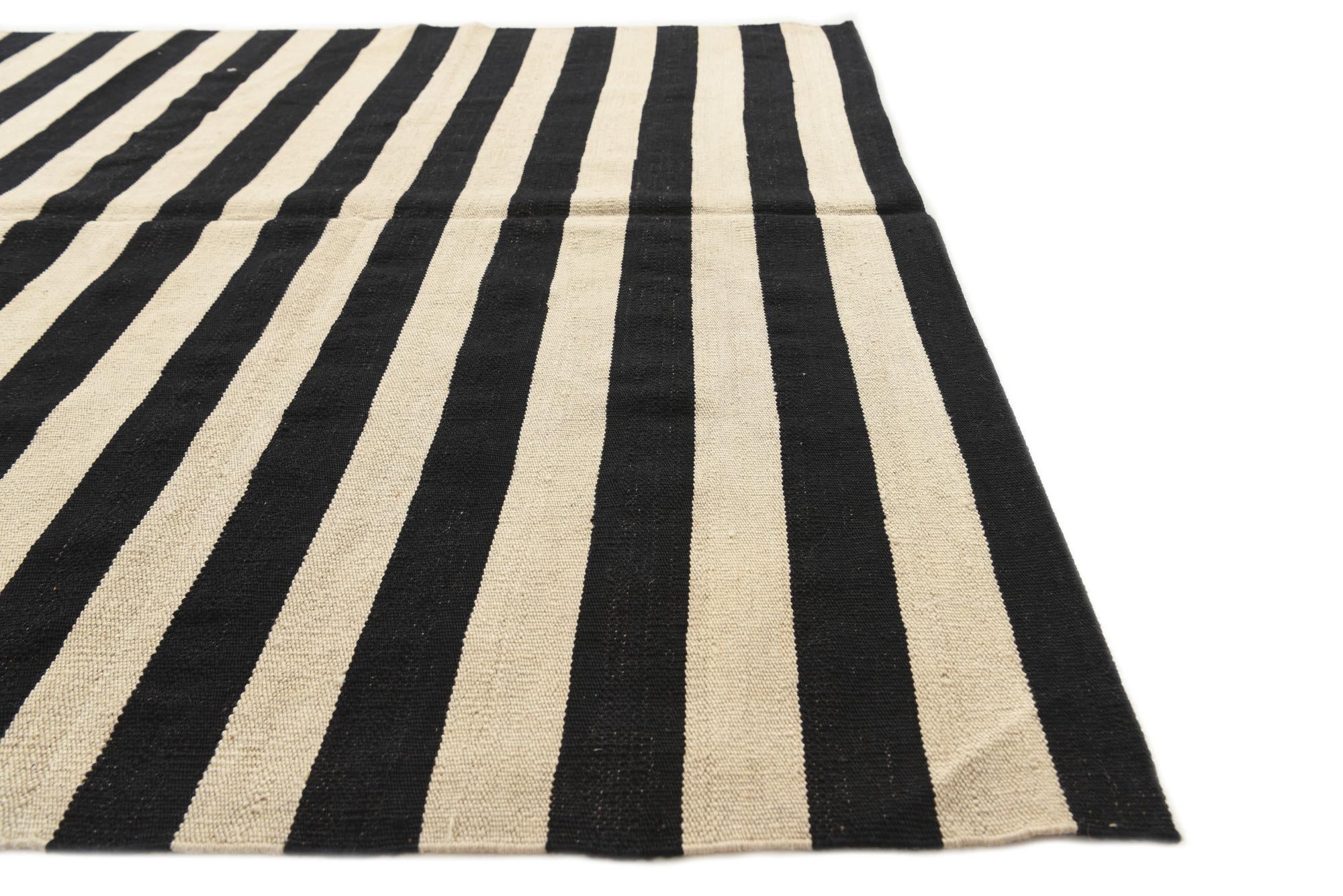 5' 6 x 8' Hand Woven Kilim Modern Wool Rug