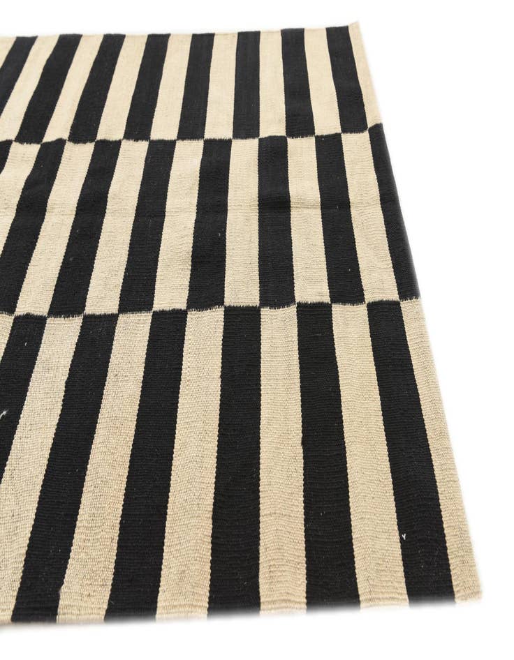 Detail image of 3' 4 x 4' 9  Hand Woven Kilim Modern Wool Rug