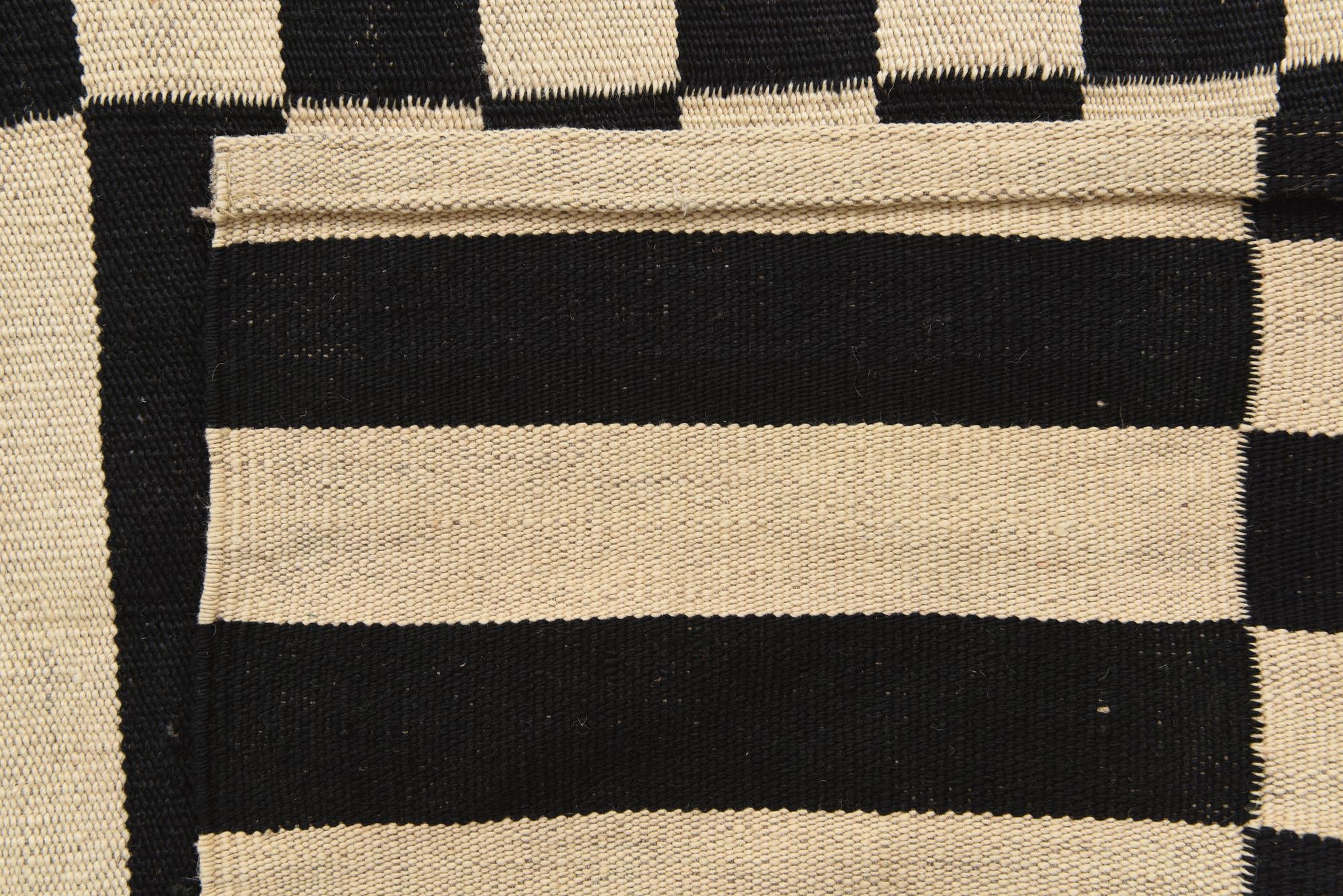 3' 4 x 4' 9 Hand Woven Kilim Modern Wool Rug