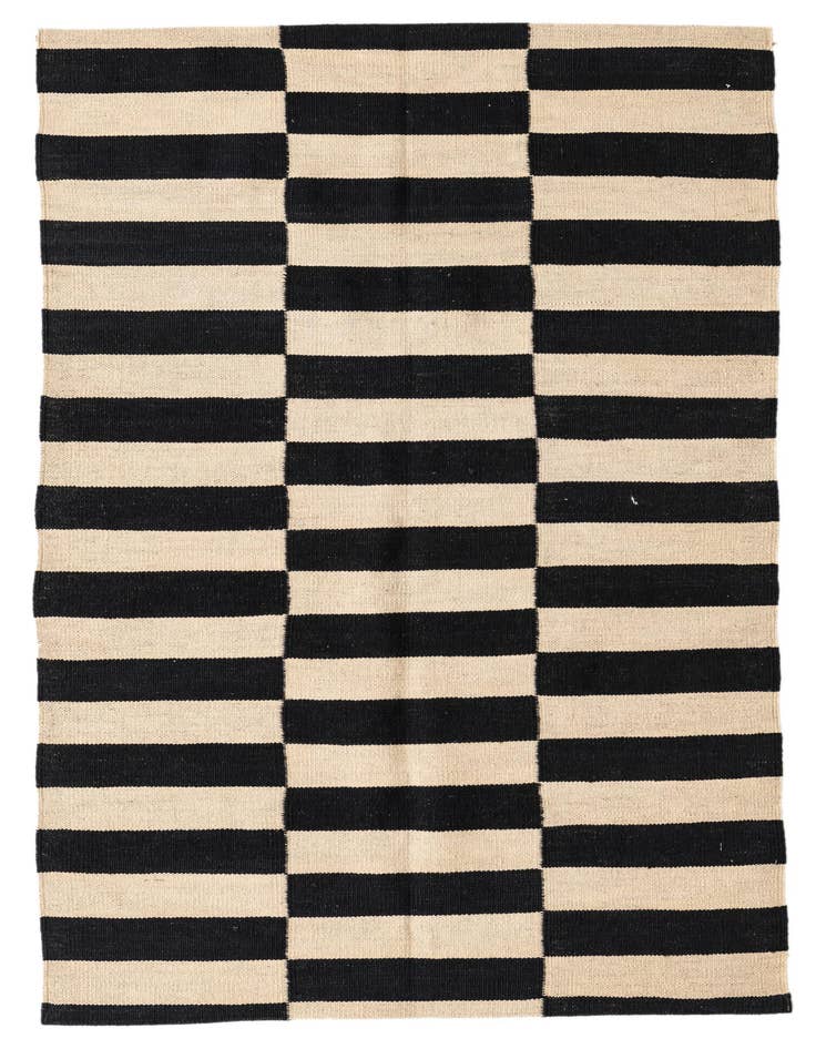Detail image of 3' 4 x 4' 9 Hand Woven Kilim Modern Wool Rug