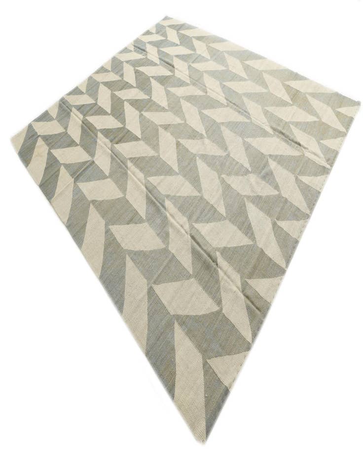 Detail image of 8' 6 x 9' 6  Hand Woven Kilim Modern Wool Rug