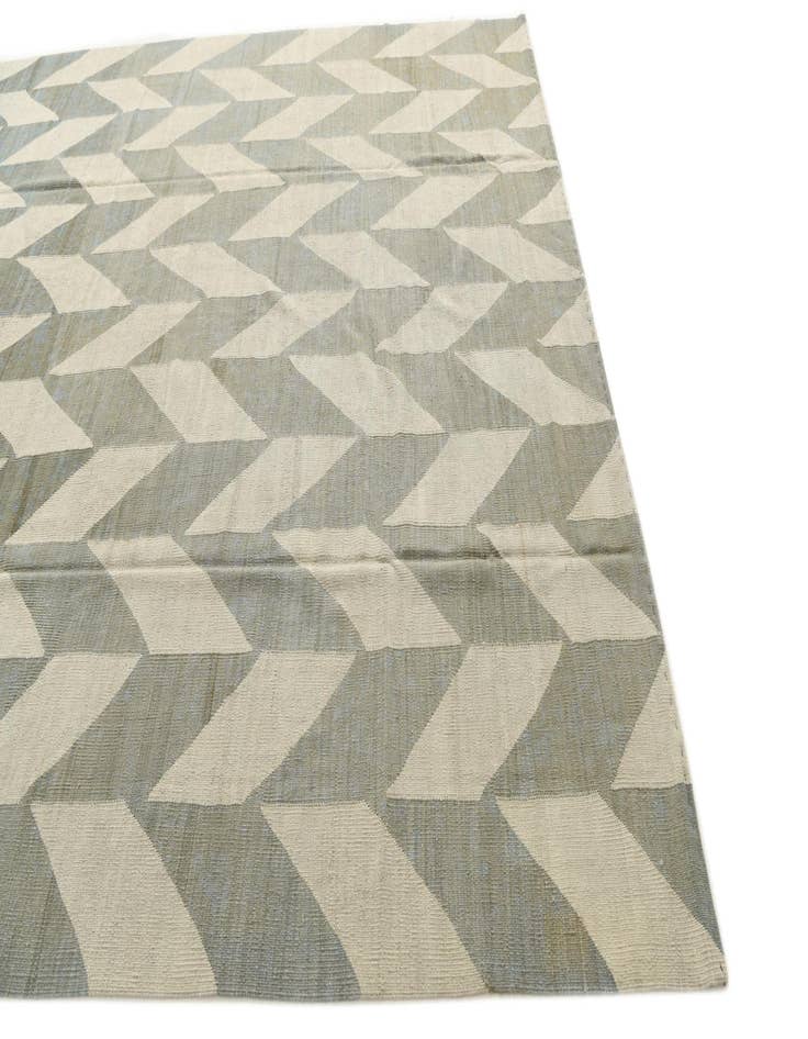 Detail image of 8' 6 x 9' 6  Hand Woven Kilim Modern Wool Rug