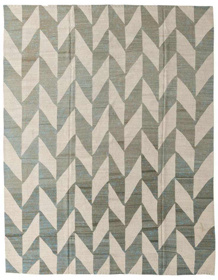 Detail image of 8' 6 x 9' 6 Hand Woven Kilim Modern Wool Rug