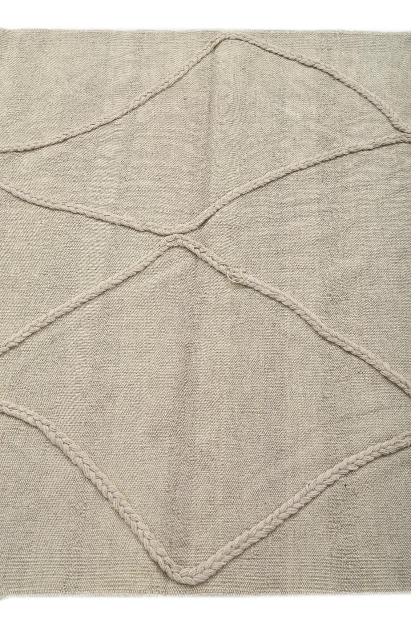 3' 6 x 5' 2 Hand Woven Kilim Modern Wool Rug