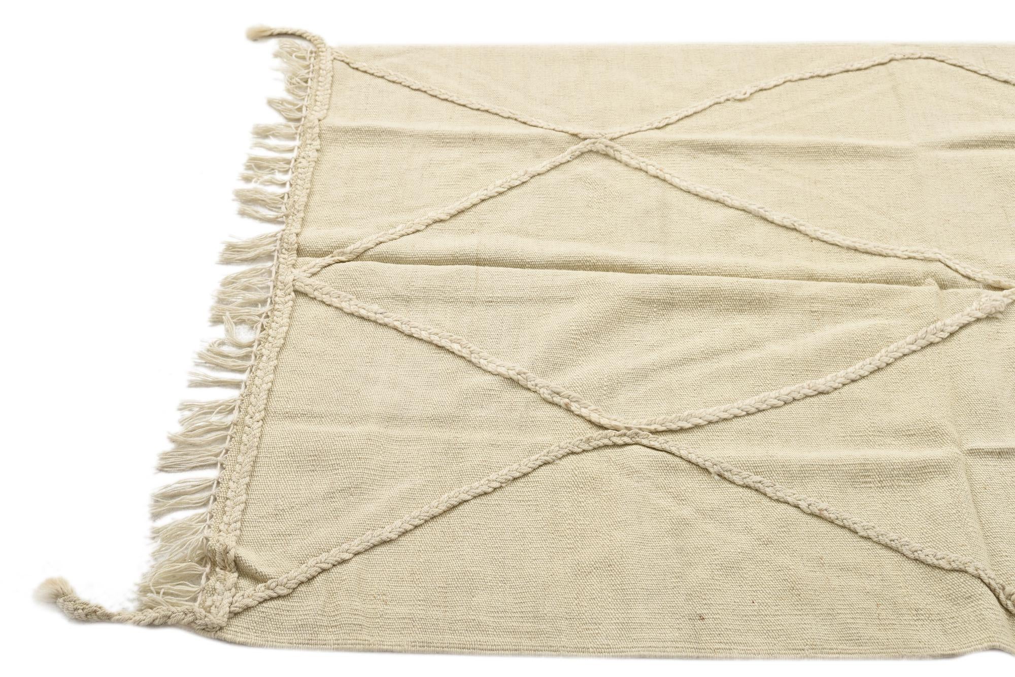3' 3 x 4' 9 Hand Woven Kilim Modern Wool Rug