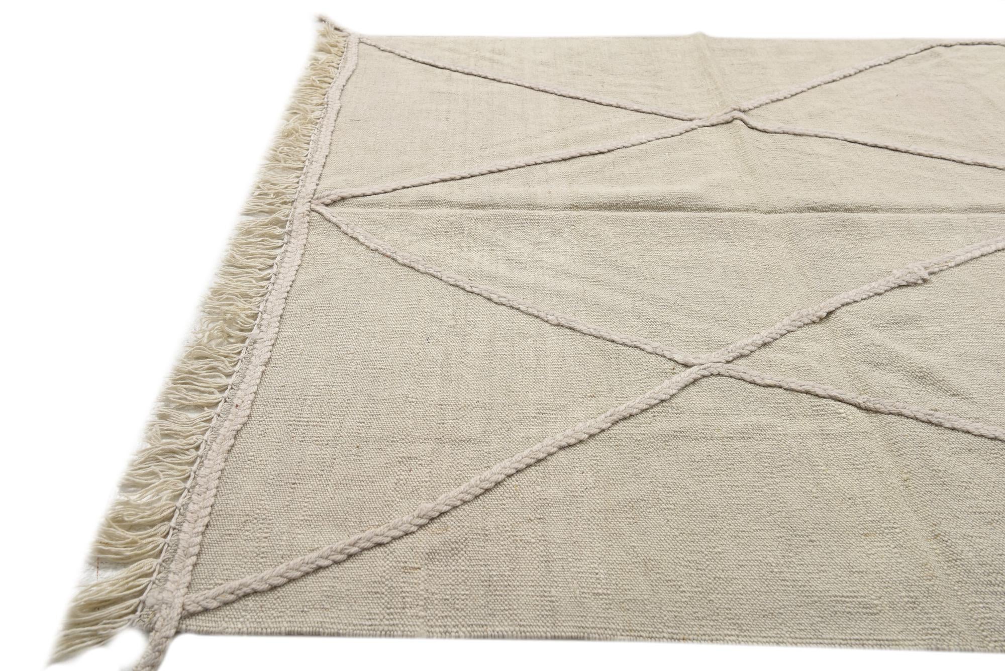 4' 1 x 6' Hand Woven Kilim Modern Wool Rug