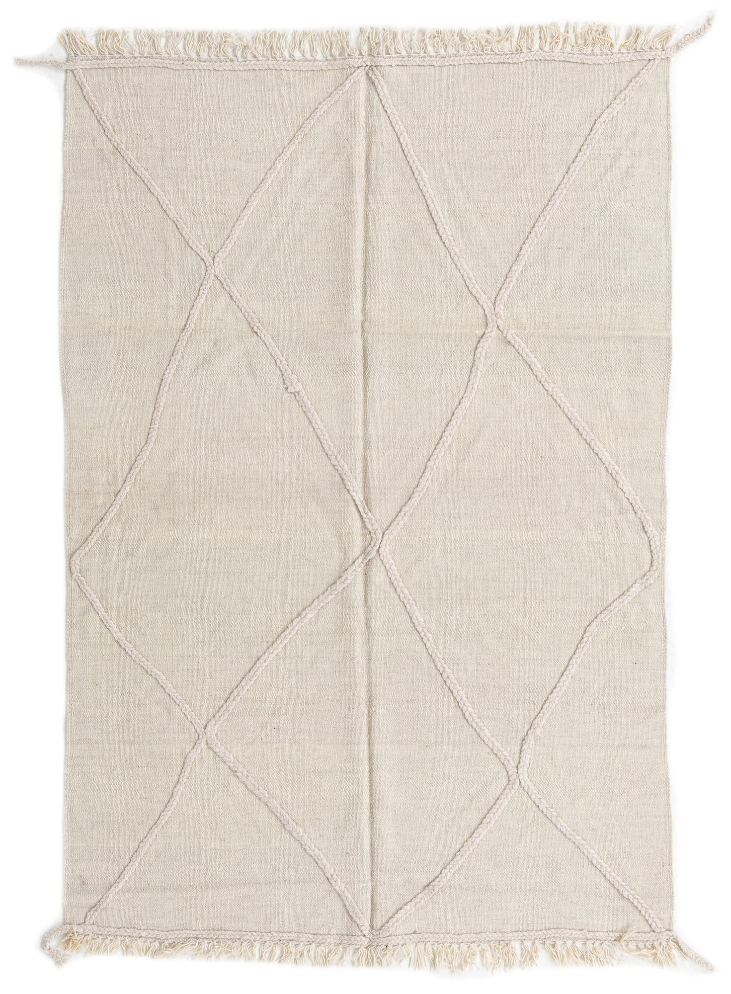 4' 1 x 6' Hand Woven Kilim Modern Wool Rug