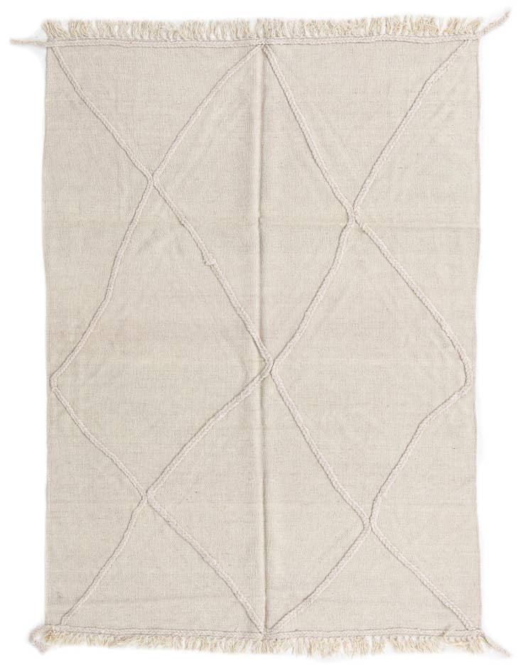 Detail image of 4' 1 x 6' Hand Woven Kilim Modern Wool Rug