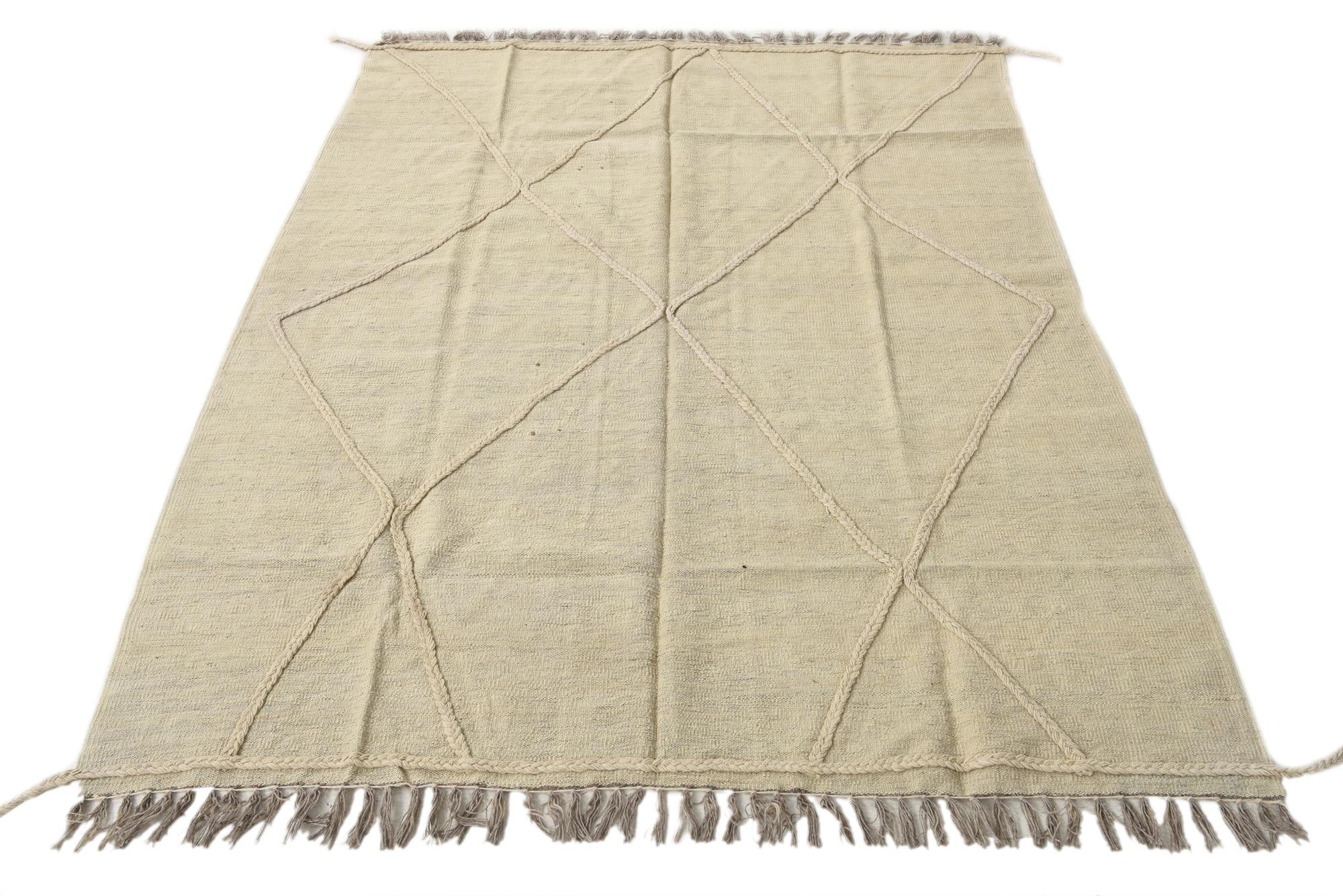 5' x 6' 5 Hand Woven Kilim Modern Wool Rug