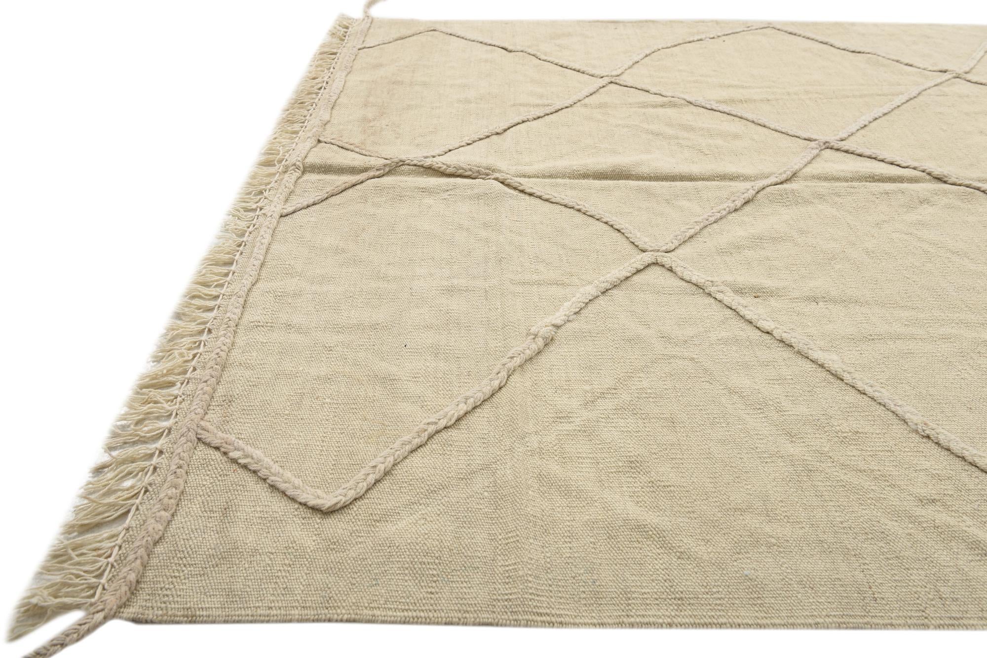 4' 7 x 6' 4 Hand Woven Kilim Modern Wool Rug