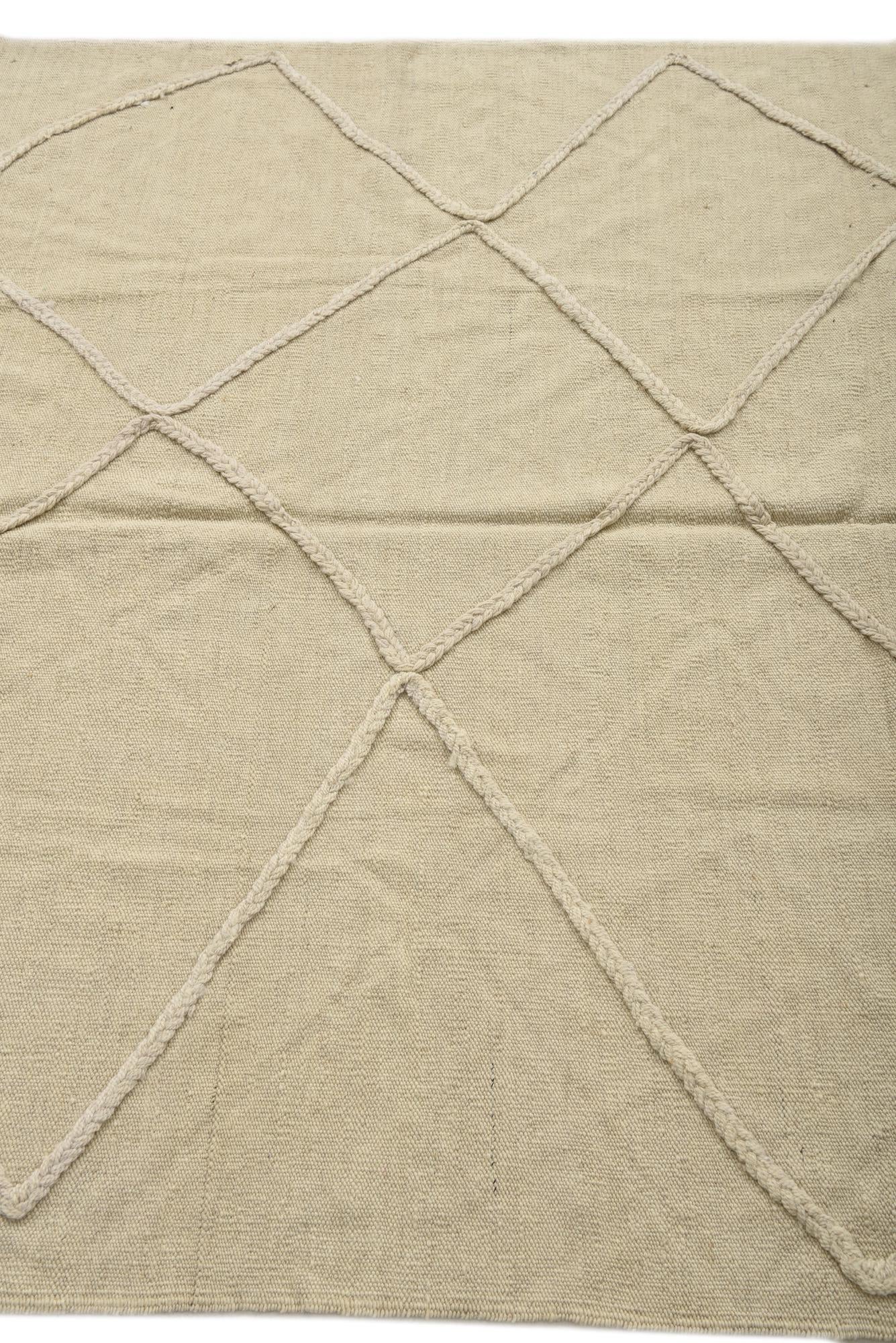 4' 7 x 6' 4 Hand Woven Kilim Modern Wool Rug