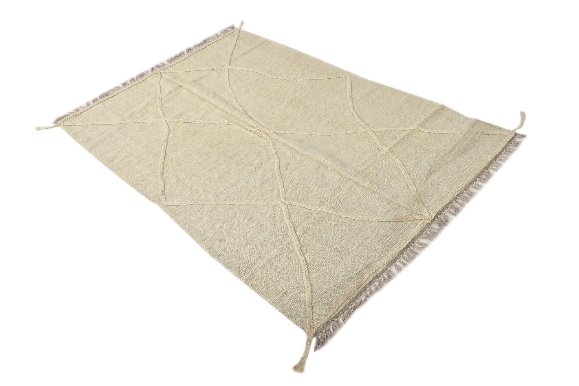3' 10 x 6' Hand Woven Kilim Modern Wool Rug