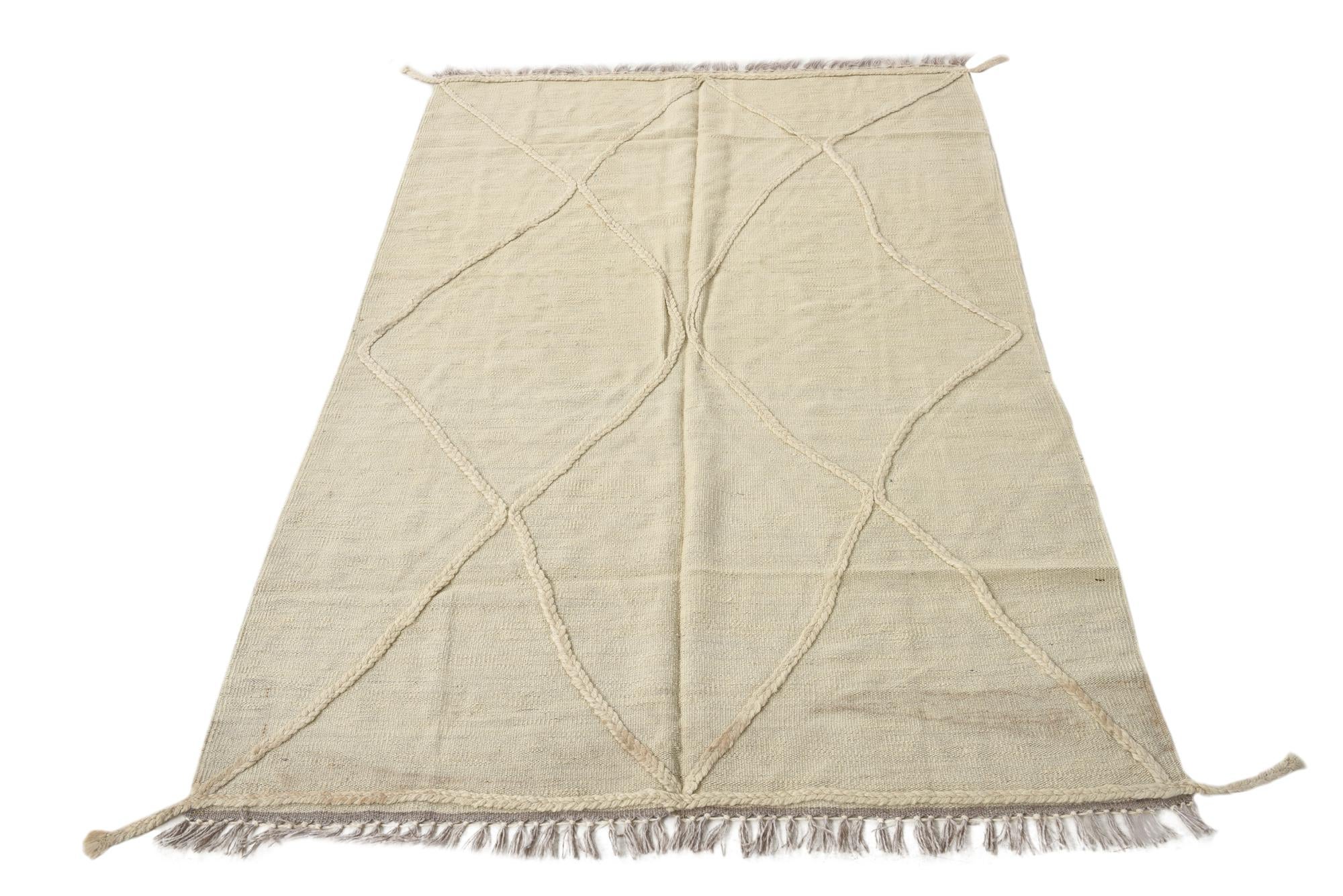 3' 10 x 6' Hand Woven Kilim Modern Wool Rug