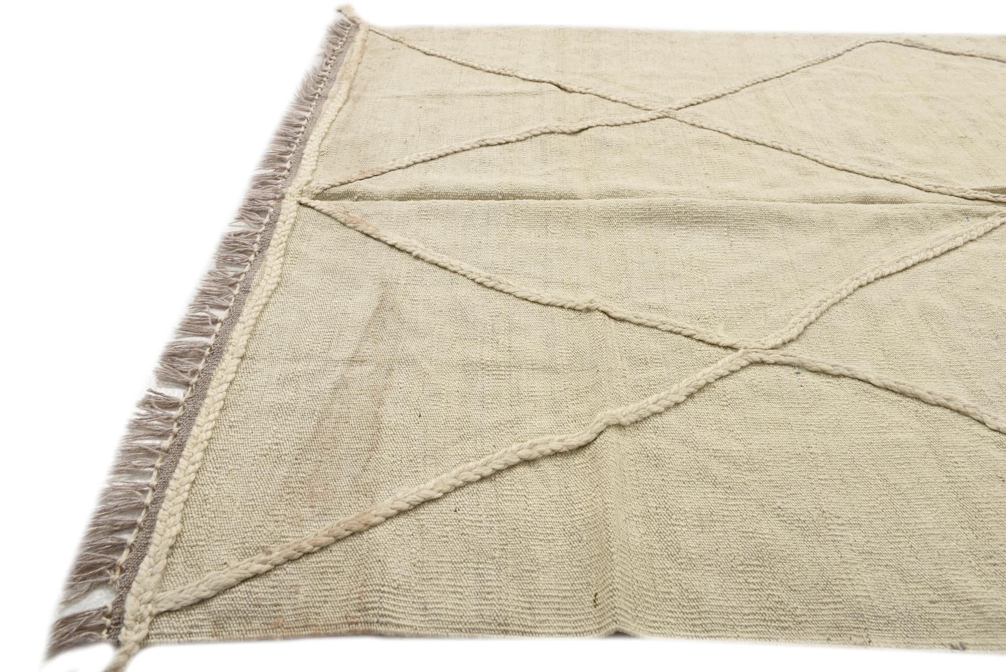 3' 10 x 6' Hand Woven Kilim Modern Wool Rug