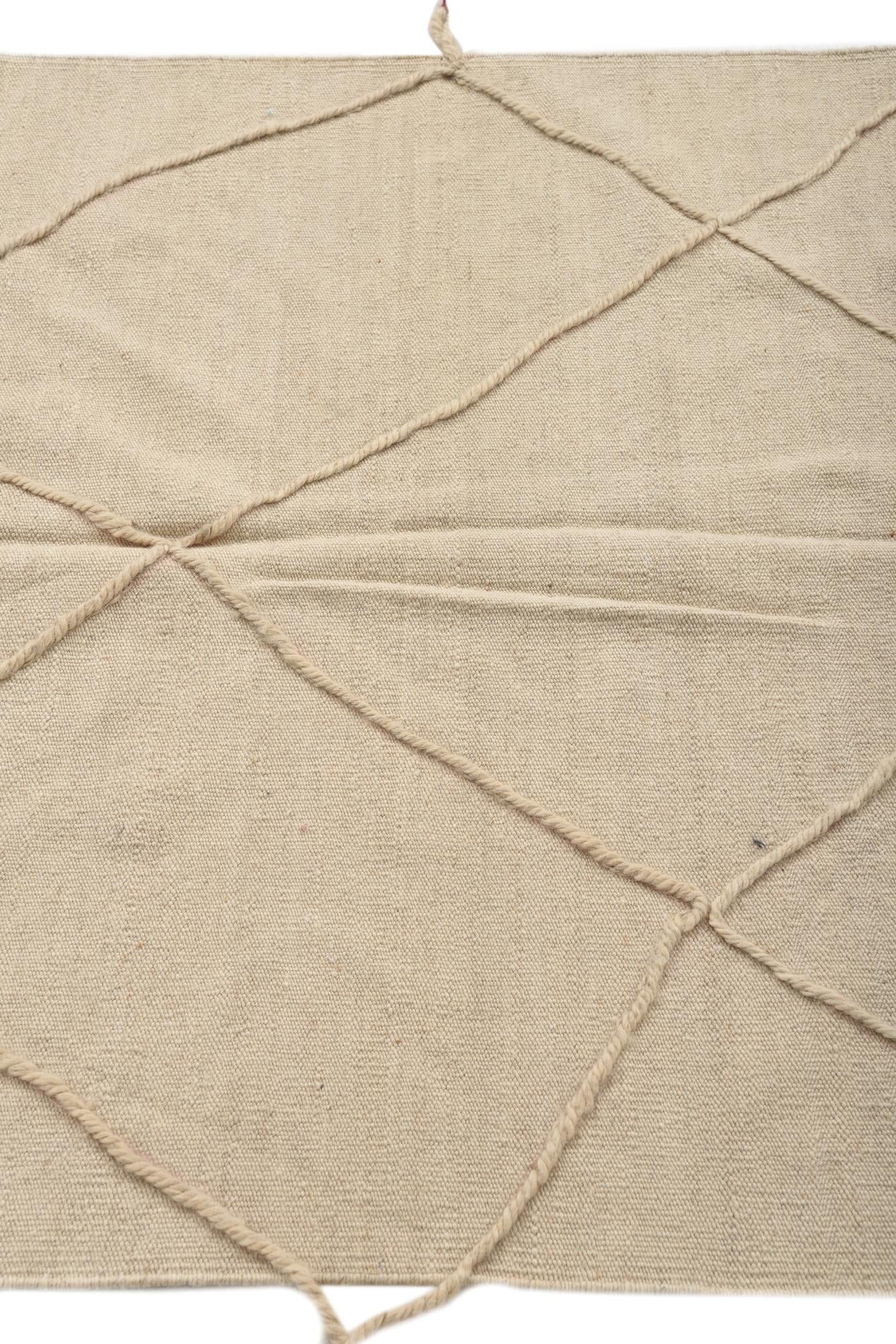 3' 5 x 5' Hand Woven Kilim Modern Wool Rug
