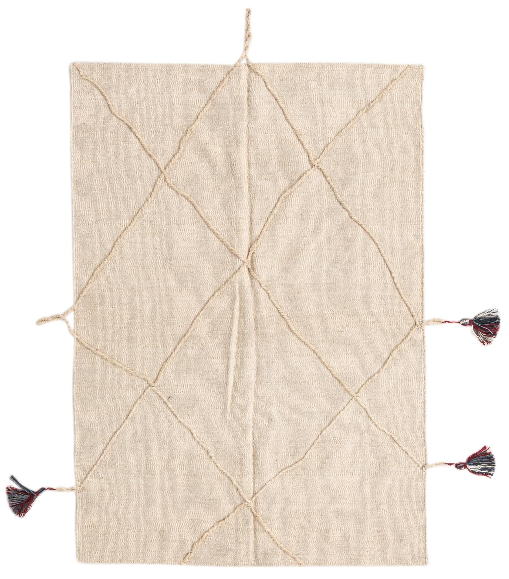 3' 5 x 5' Hand Woven Kilim Modern Wool Rug