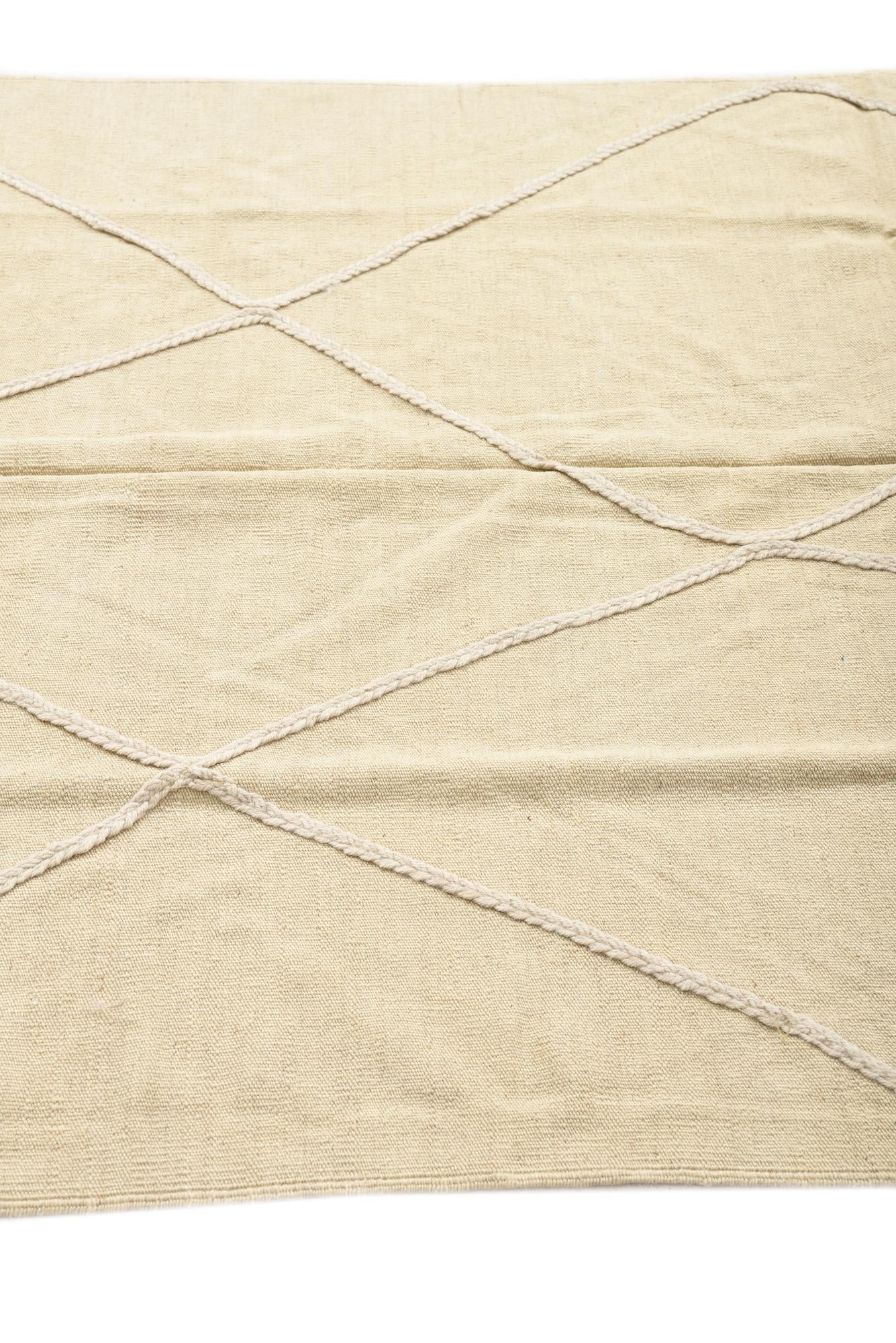 4' 8 x 7' 3 Hand Woven Kilim Modern Wool Rug
