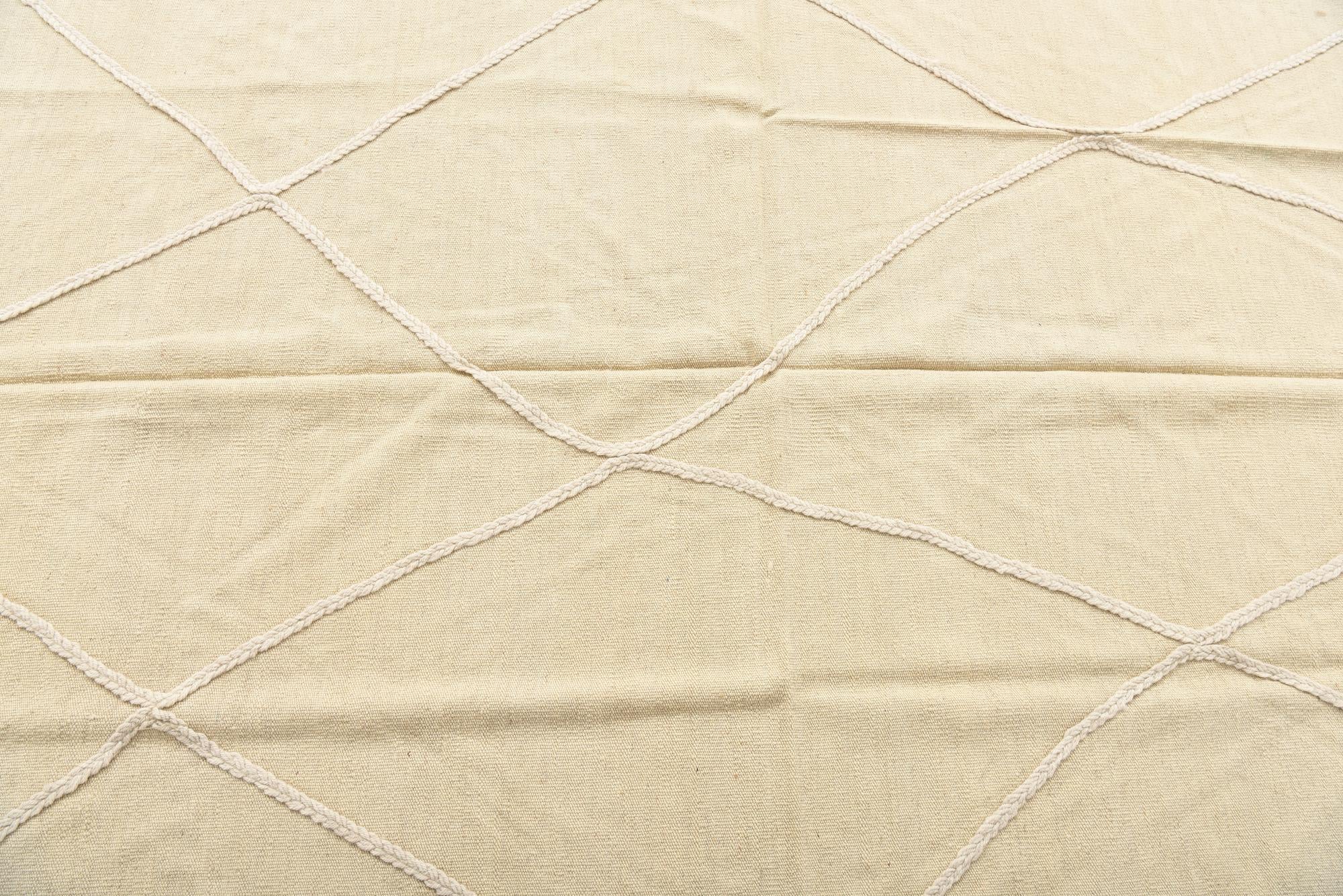 4' 8 x 7' 3 Hand Woven Kilim Modern Wool Rug