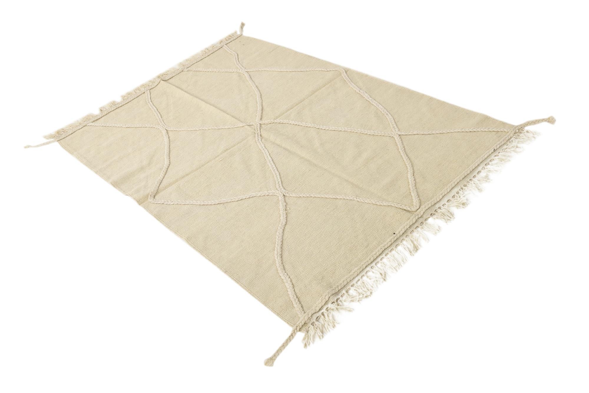 3' 6 x 5' Hand Woven Kilim Modern Wool Rug