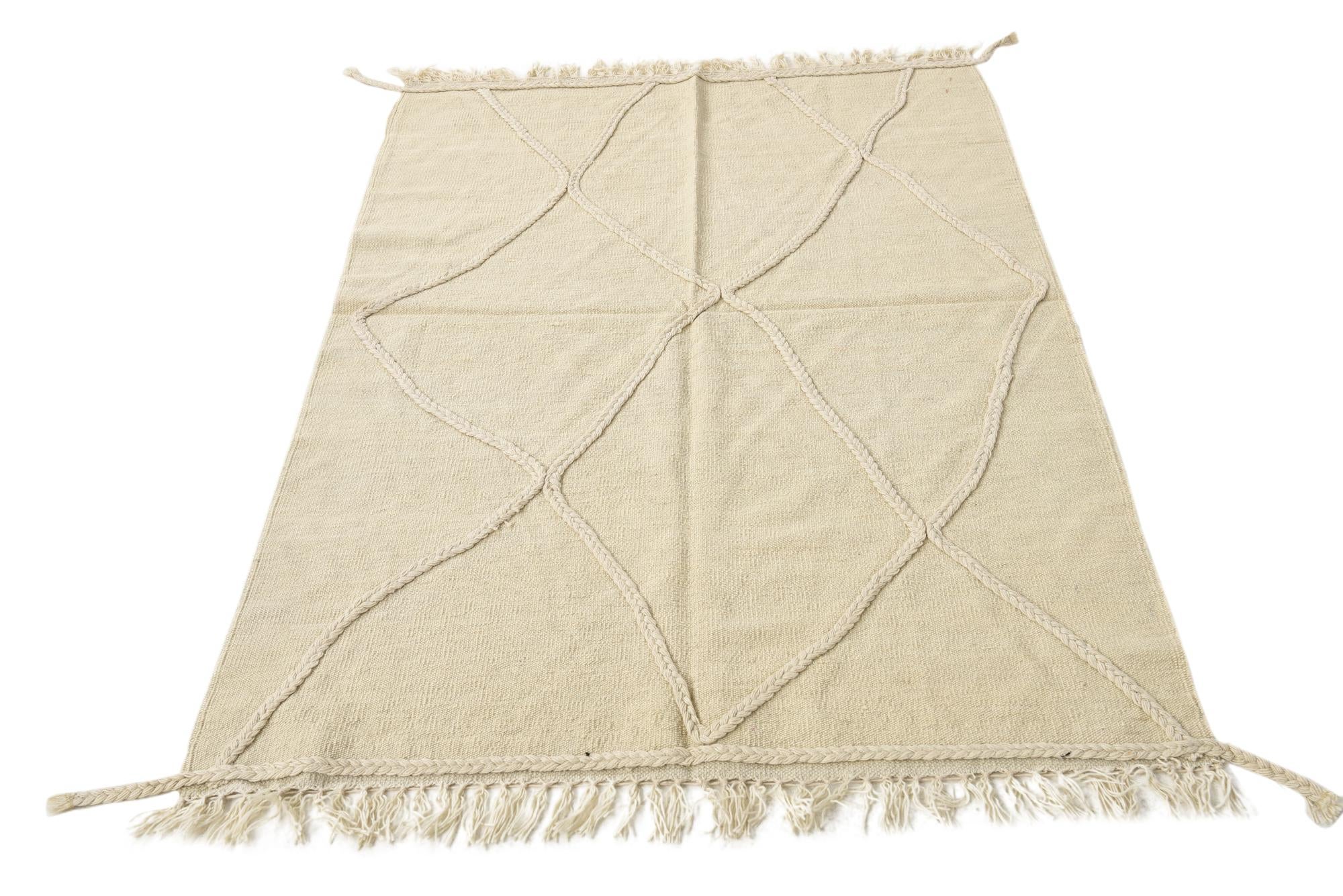 3' 6 x 5' Hand Woven Kilim Modern Wool Rug