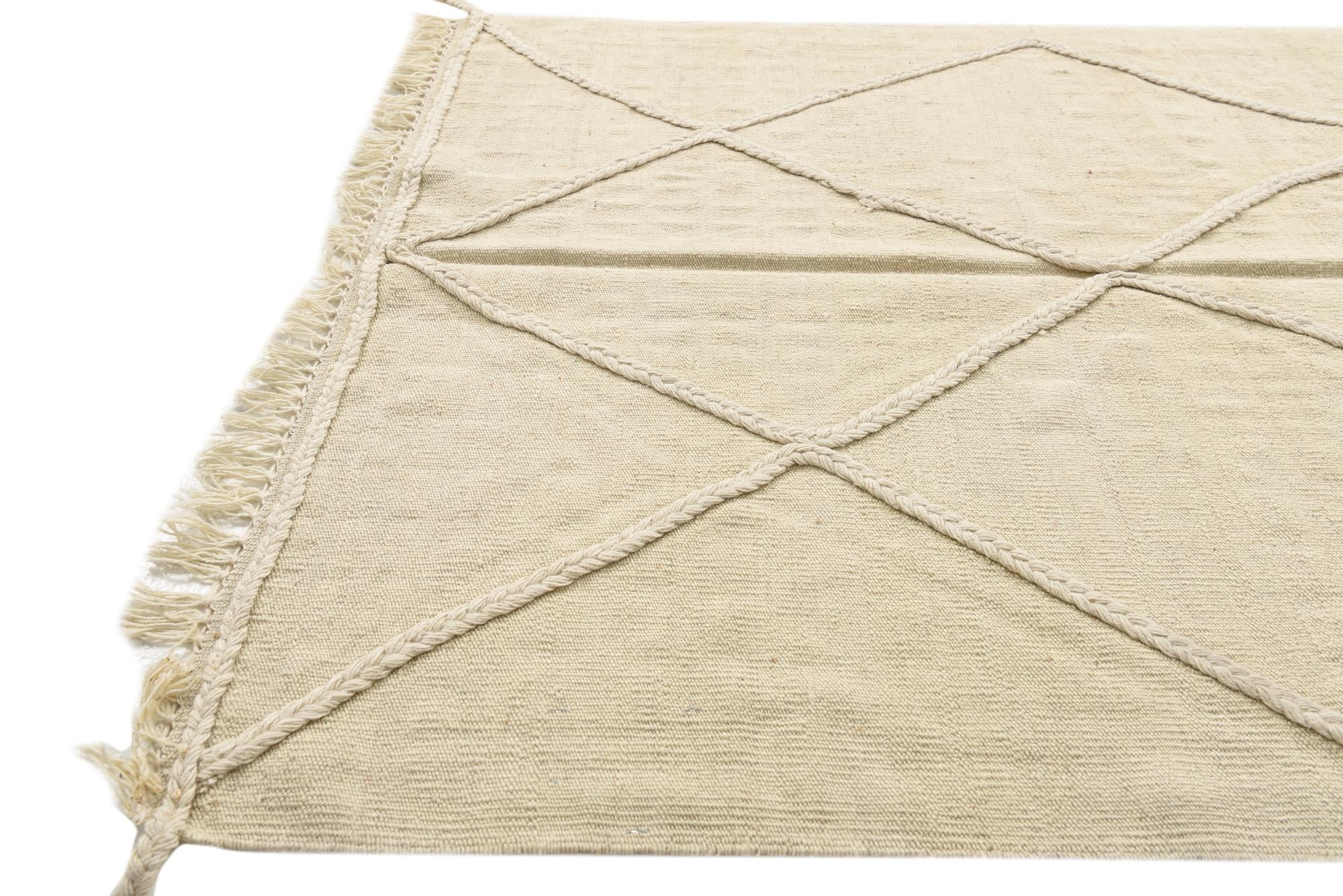 3' 5 x 4' 10 Hand Woven Kilim Modern Wool Rug