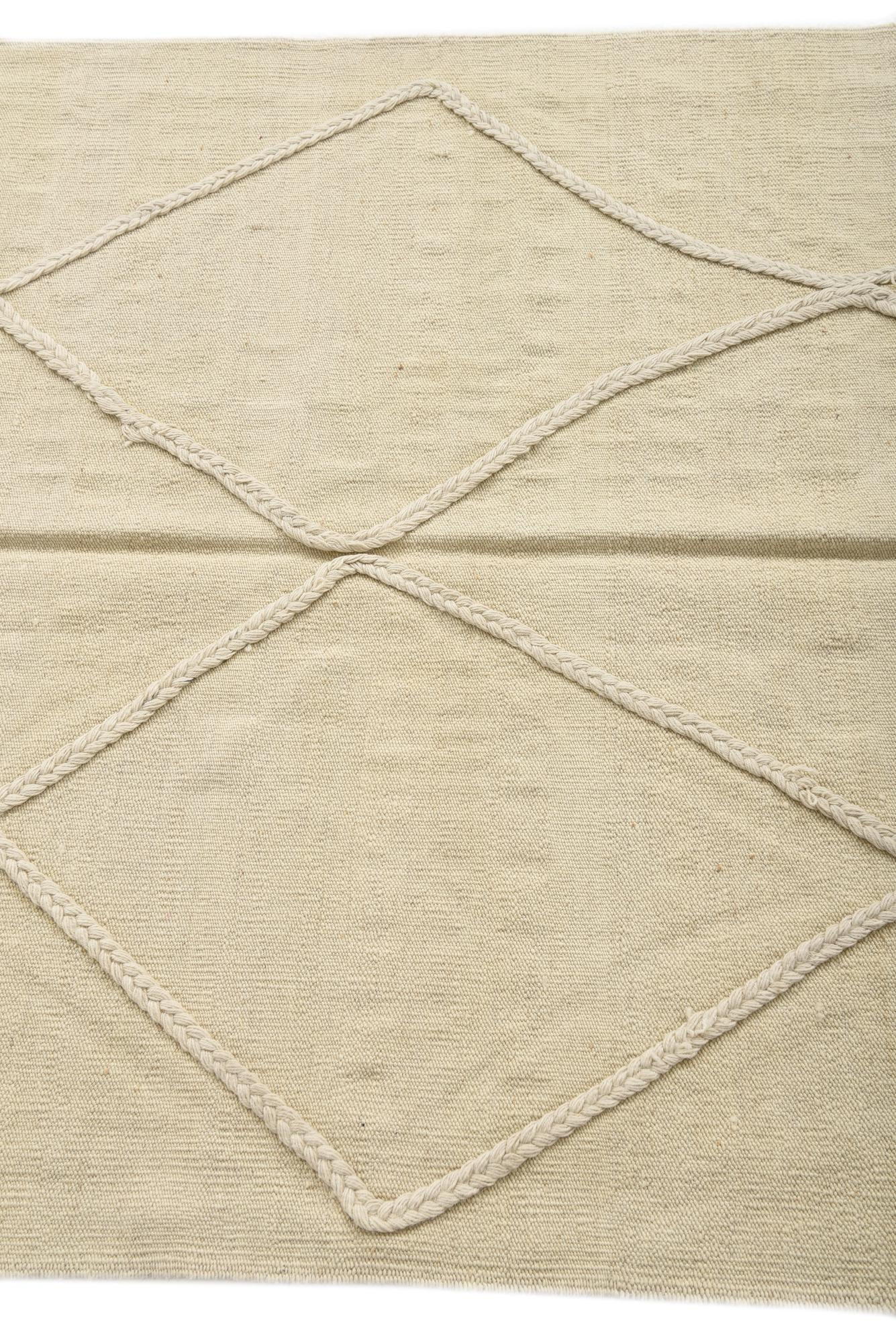3' 5 x 4' 10 Hand Woven Kilim Modern Wool Rug