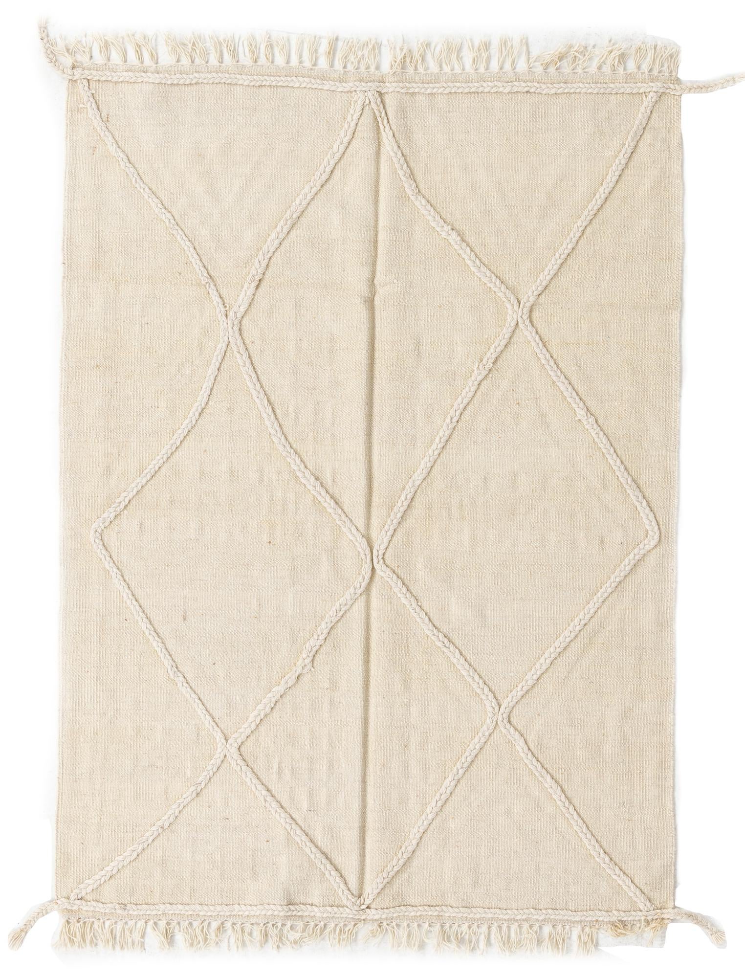 3' 5 x 4' 10 Hand Woven Kilim Modern Wool Rug