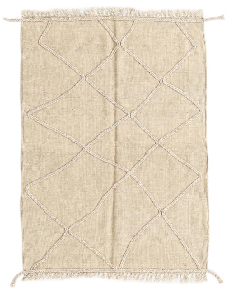 Detail image of 3' 5 x 4' 10 Hand Woven Kilim Modern Wool Rug