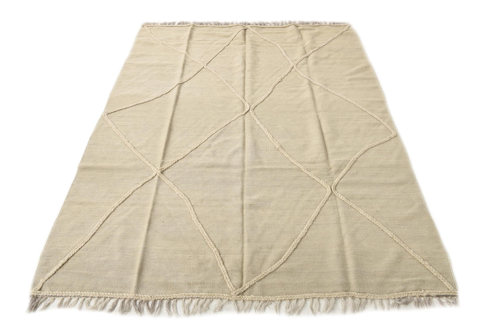 5' x 6' 8 Hand Woven Kilim Modern Wool Rug