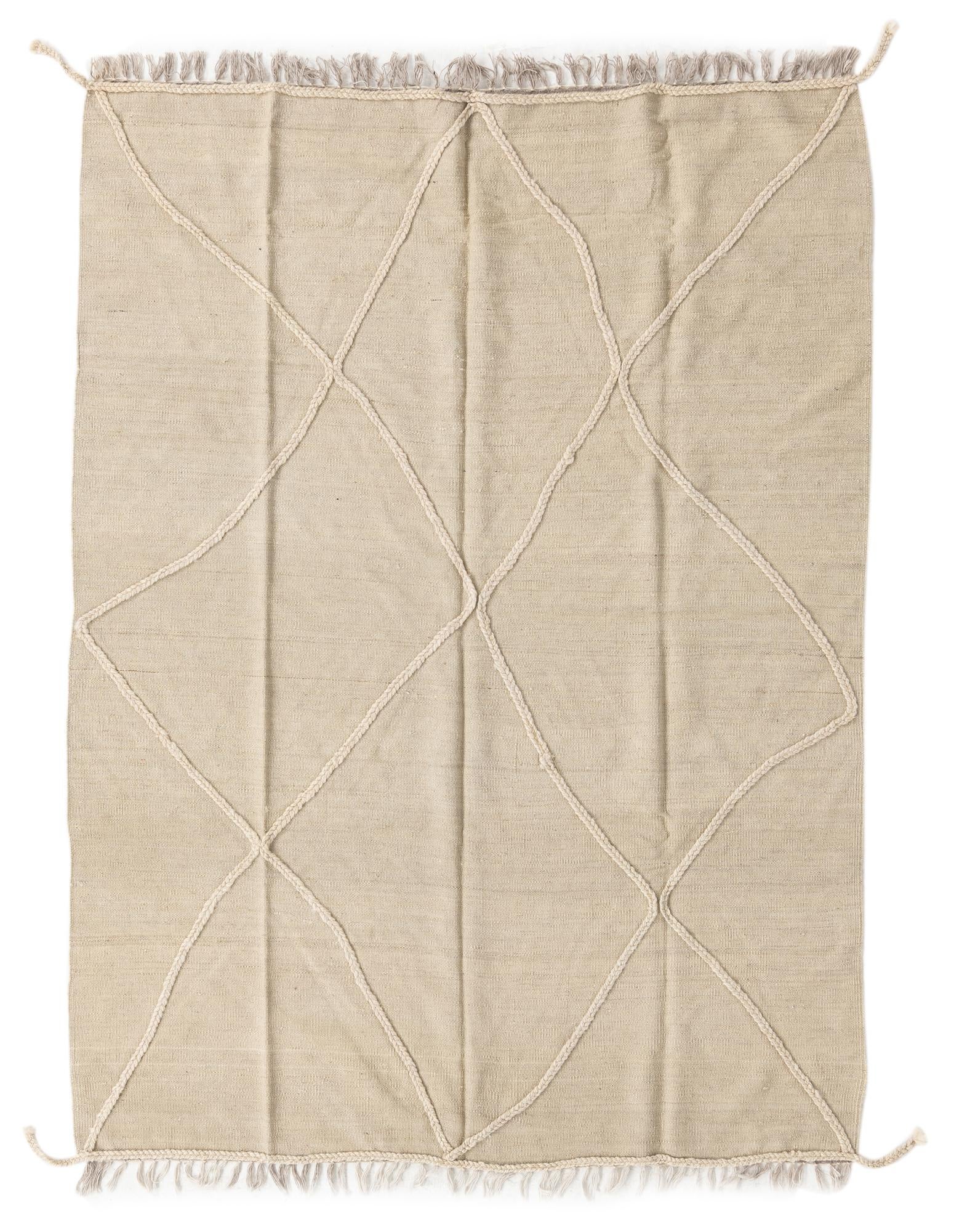 5' x 6' 8 Hand Woven Kilim Modern Wool Rug