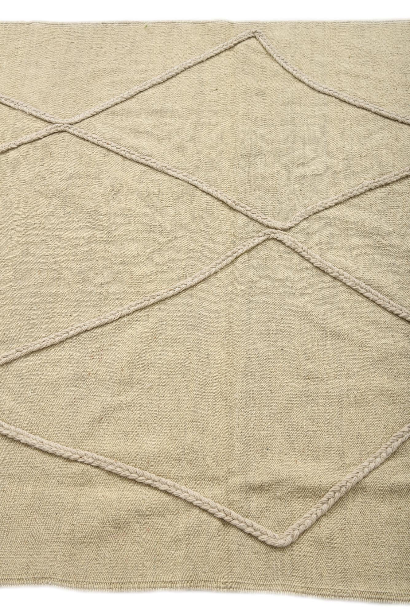4' 2 x 5' 8 Hand Woven Kilim Modern Wool Rug
