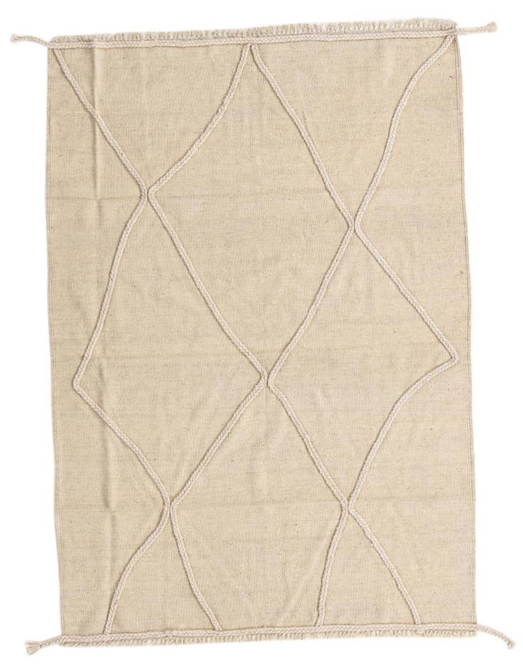 Detail image of 4' 2 x 5' 8 Hand Woven Kilim Modern Wool Rug
