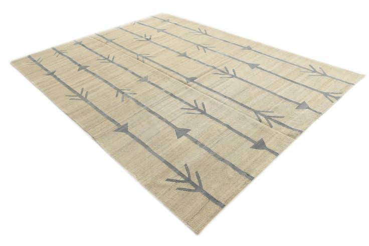 Detail image of 6' 9 x 9' 5 Hand Woven Kilim Modern Wool Rug