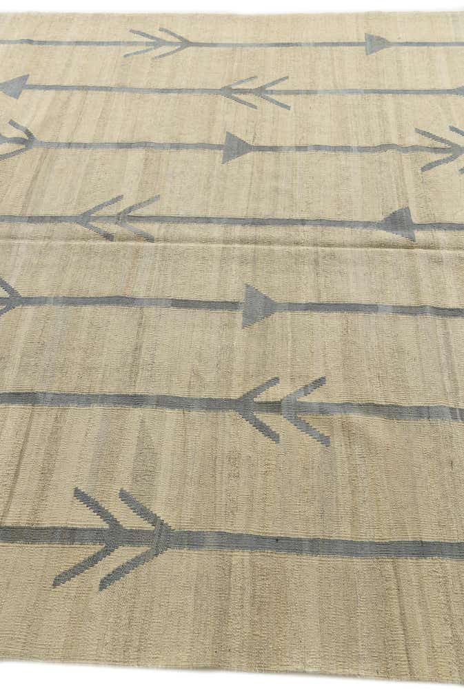 6' 9 x 9' 5 Hand Woven Kilim Modern Wool Rug