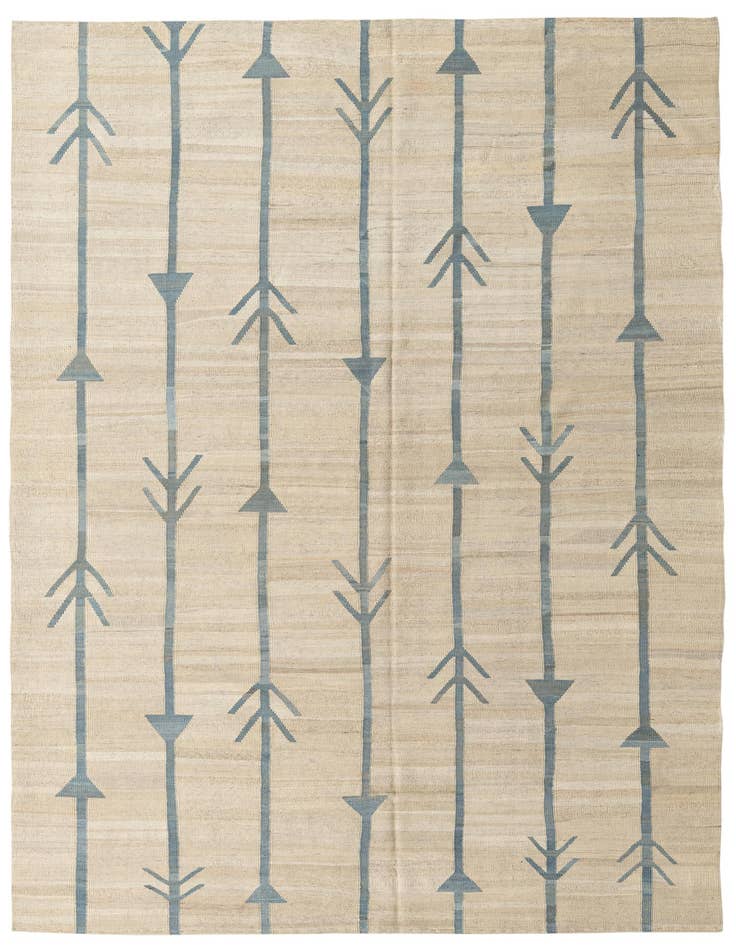 Detail image of 6' 9 x 9' 5 Hand Woven Kilim Modern Wool Rug