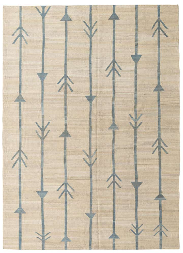 6' 9 x 9' 5 Hand Woven Kilim Modern Wool Rug