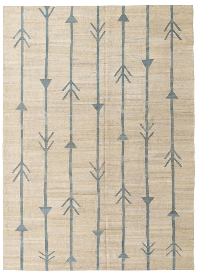 Detail image of 6' 9 x 9' 5 Hand Woven Kilim Modern Wool Rug