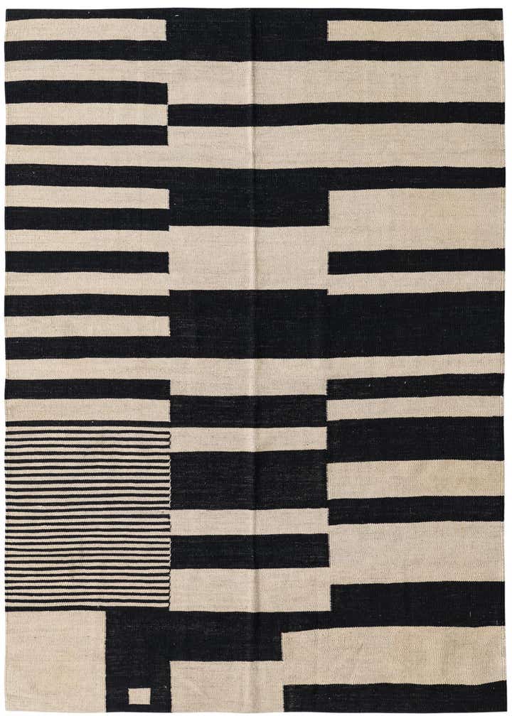 5' 1 x 6' 7 Hand Woven Kilim Modern Wool Rug