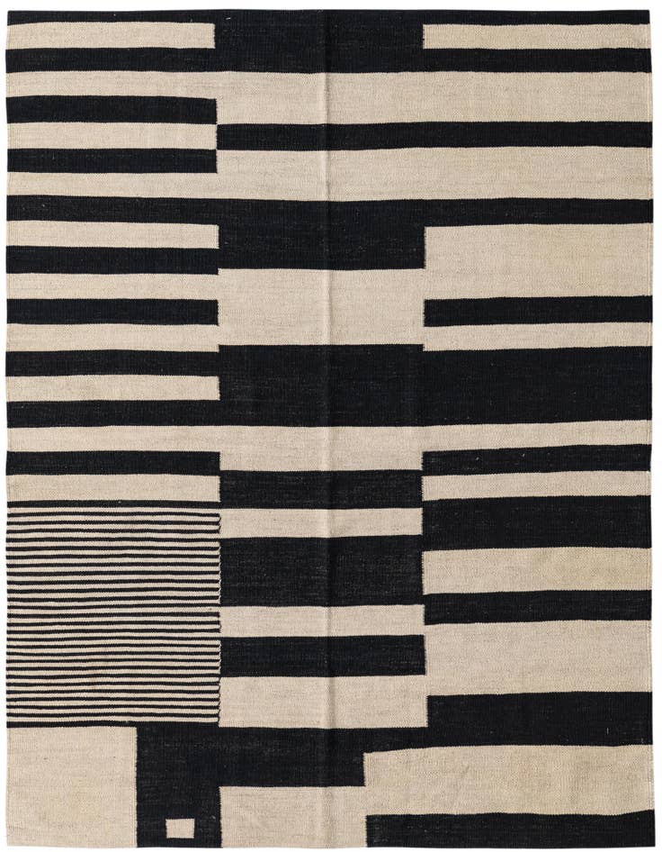 Detail image of 5' 1 x 6' 7 Hand Woven Kilim Modern Wool Rug