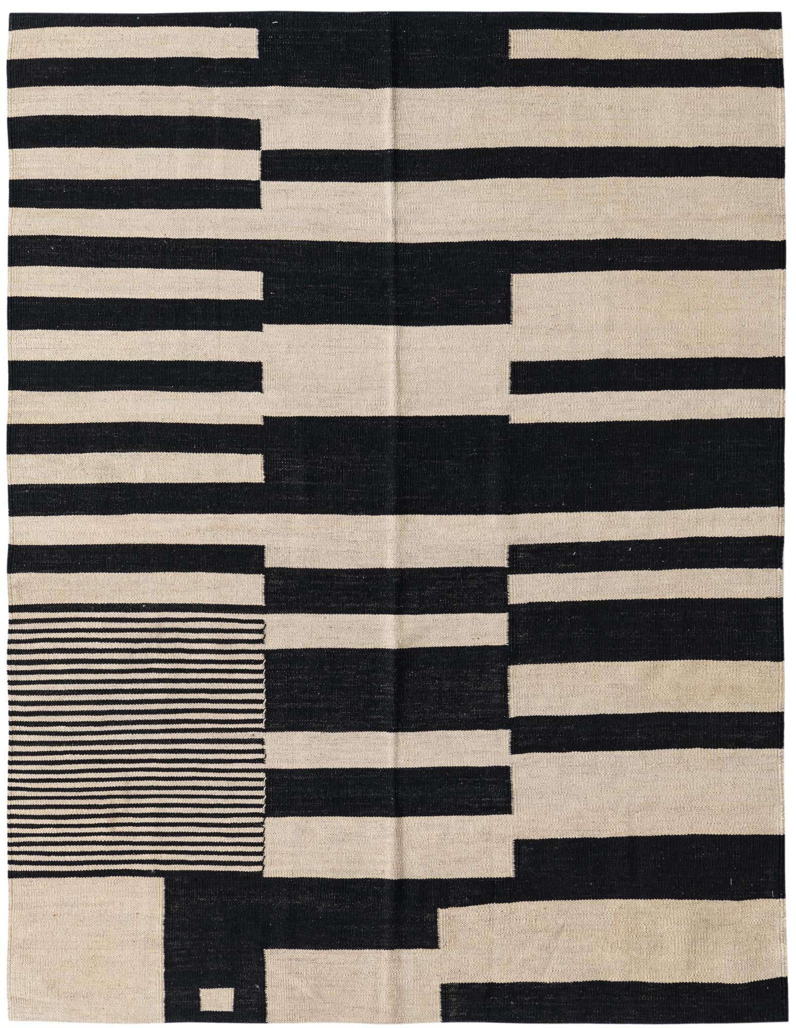 5' 1 x 6' 7 Hand Woven Kilim Modern Wool Rug