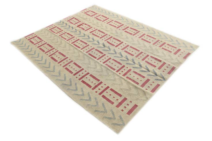 Detail image of 5' 1 x 6' 6 Hand Woven Kilim Modern Wool Rug