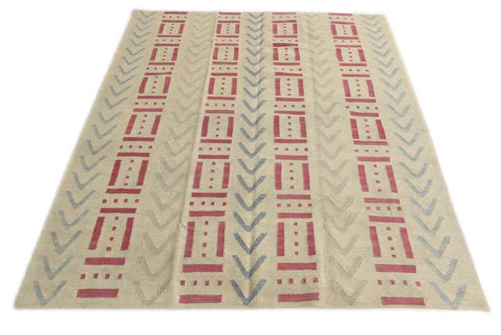 5' 1 x 6' 6 Hand Woven Kilim Modern Wool Rug