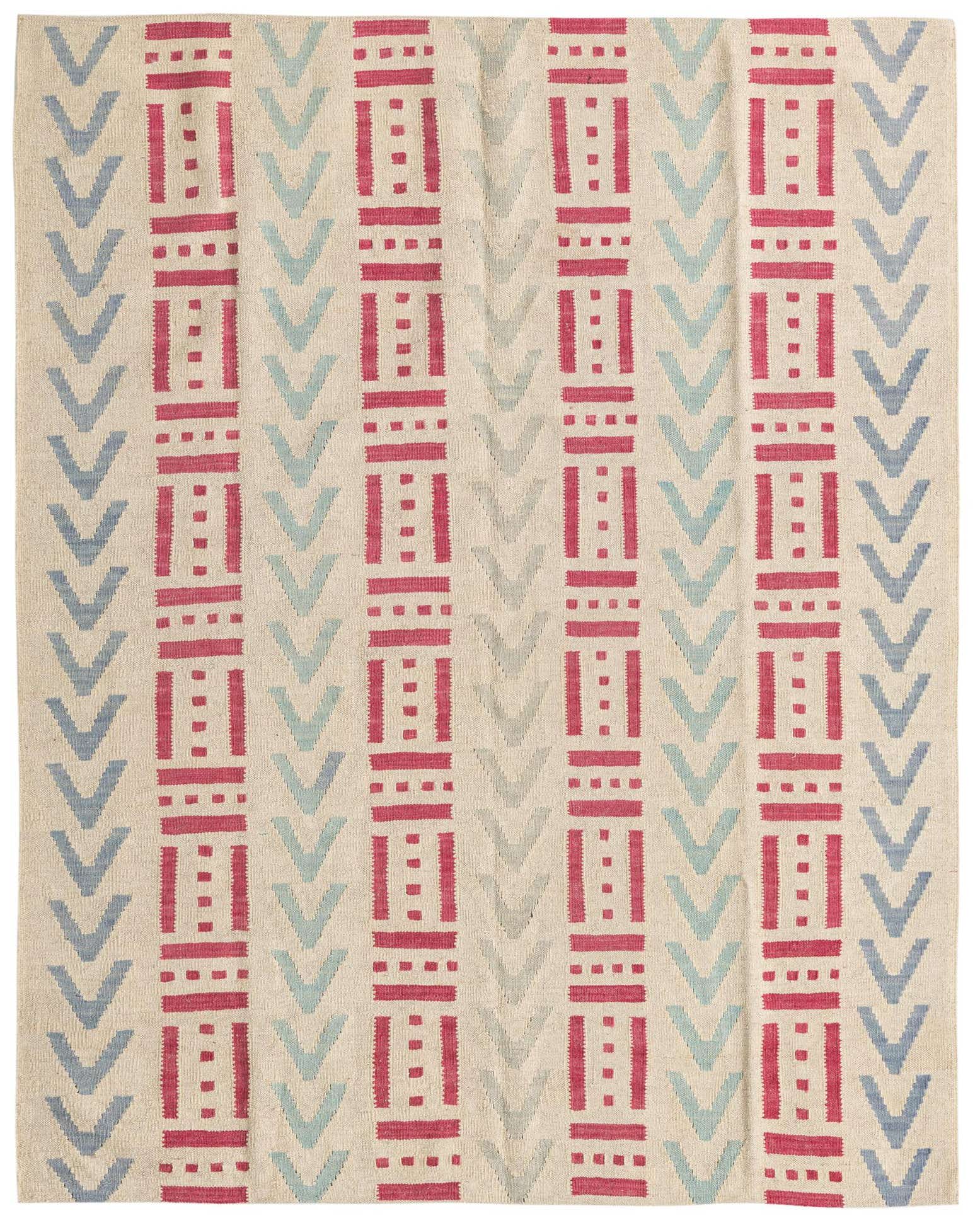 5' 1 x 6' 6 Hand Woven Kilim Modern Wool Rug