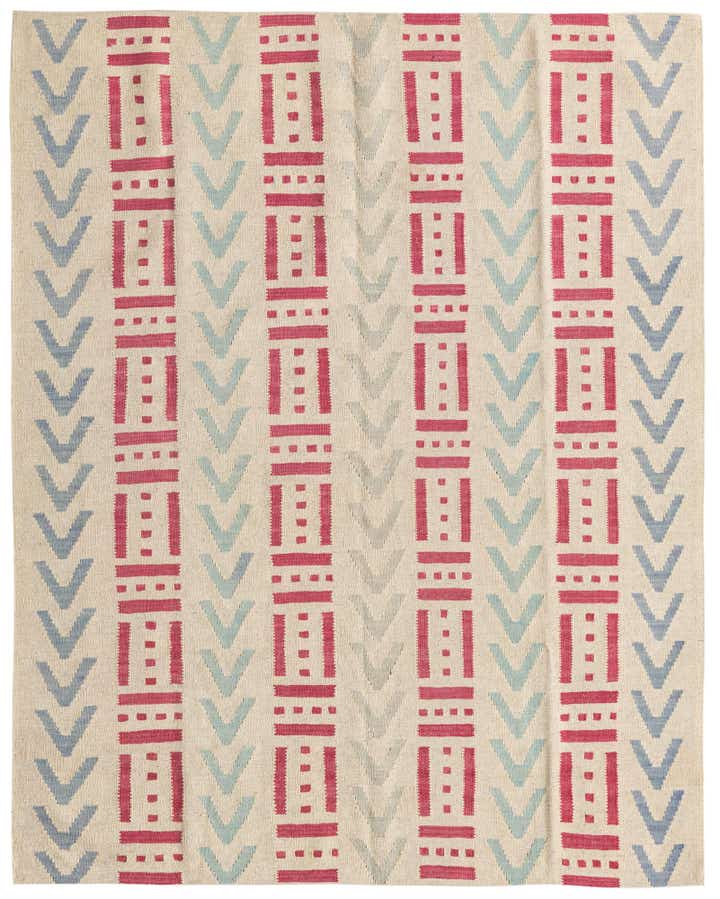 5' 1 x 6' 6 Hand Woven Kilim Modern Wool Rug