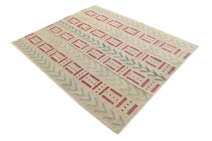 5' 2 x 6' 2 Hand Woven Kilim Modern Wool Rug