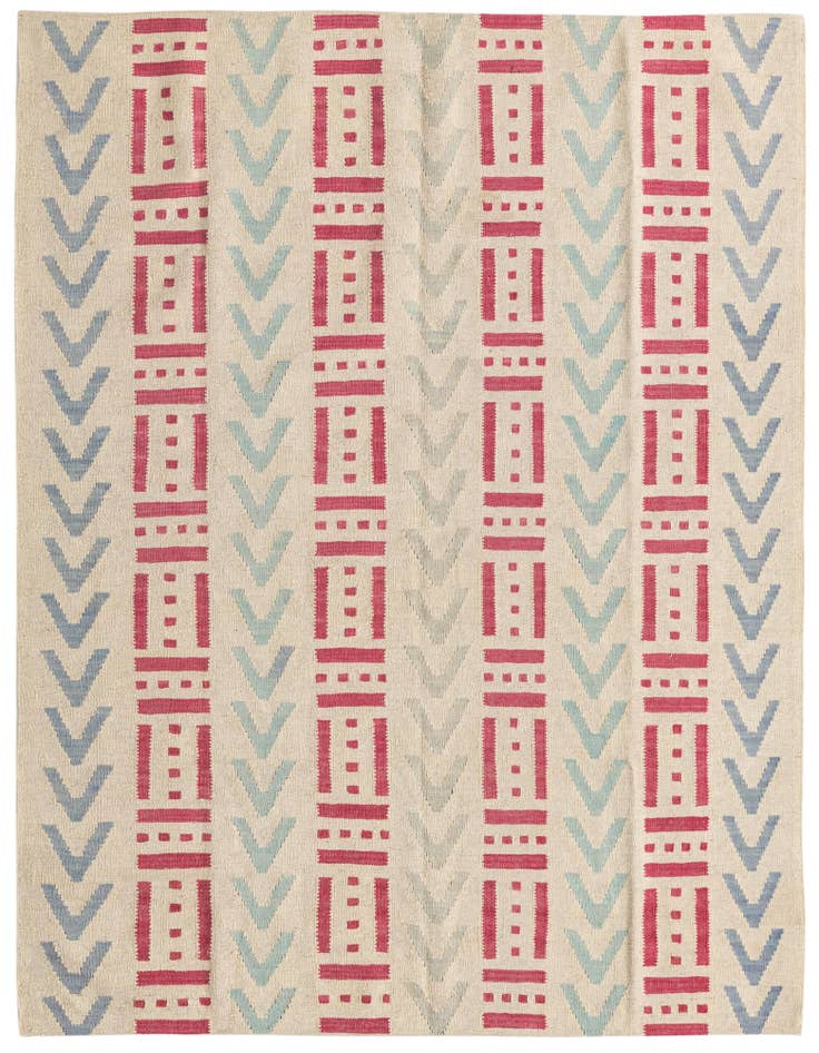 Detail image of 5' 2 x 6' 2 Hand Woven Kilim Modern Wool Rug