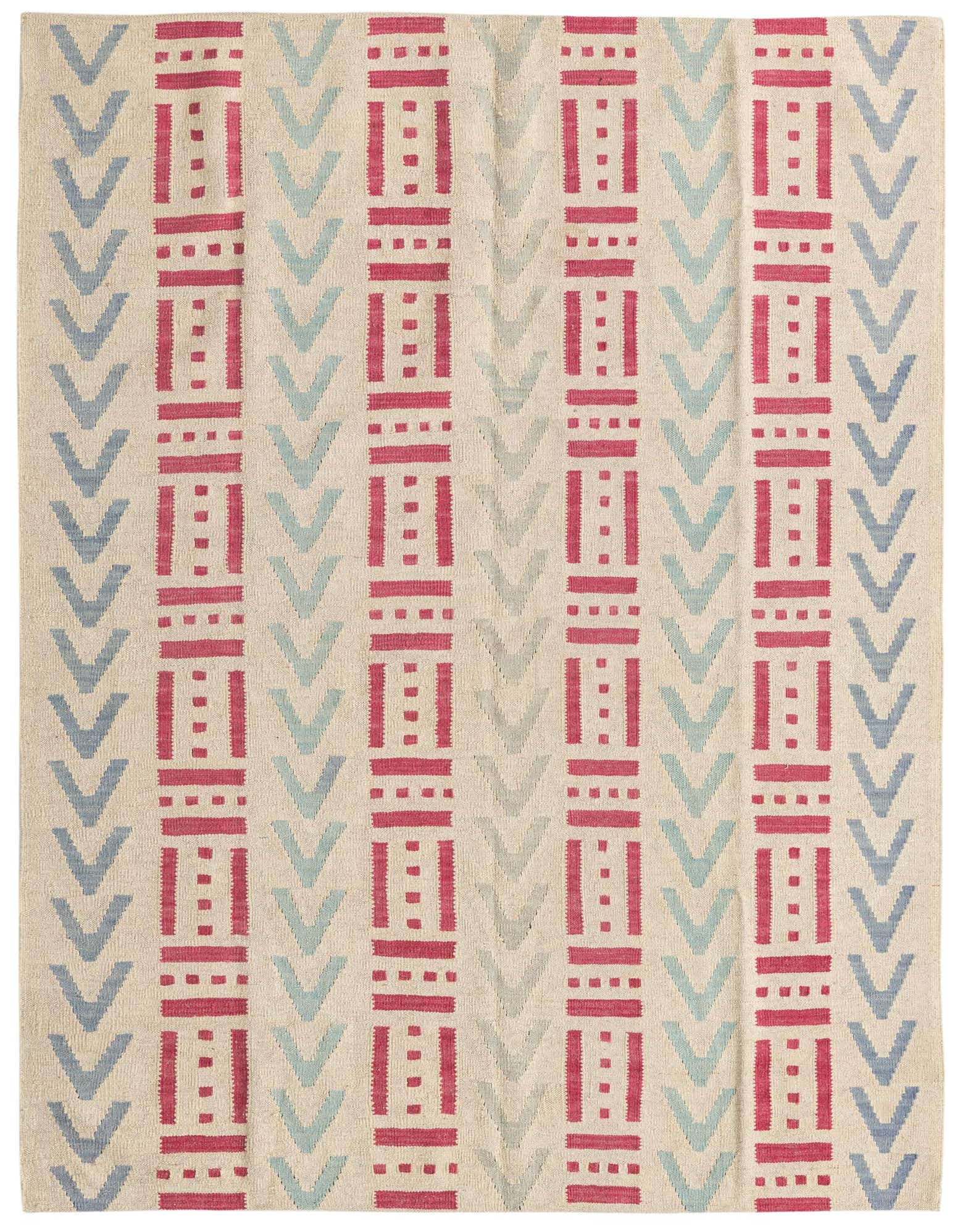 5' 2 x 6' 2 Hand Woven Kilim Modern Wool Rug
