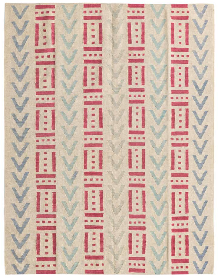 5' 2 x 6' 2 Hand Woven Kilim Modern Wool Rug