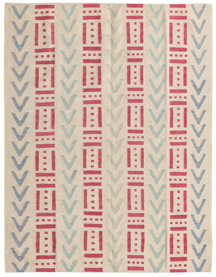 Detail image of 5' 2 x 6' 2 Hand Woven Kilim Modern Wool Rug