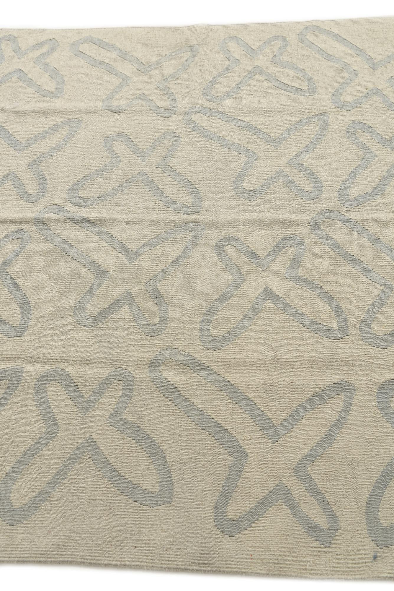 5' 1 x 6' 5 Hand Woven Kilim Modern Wool Rug